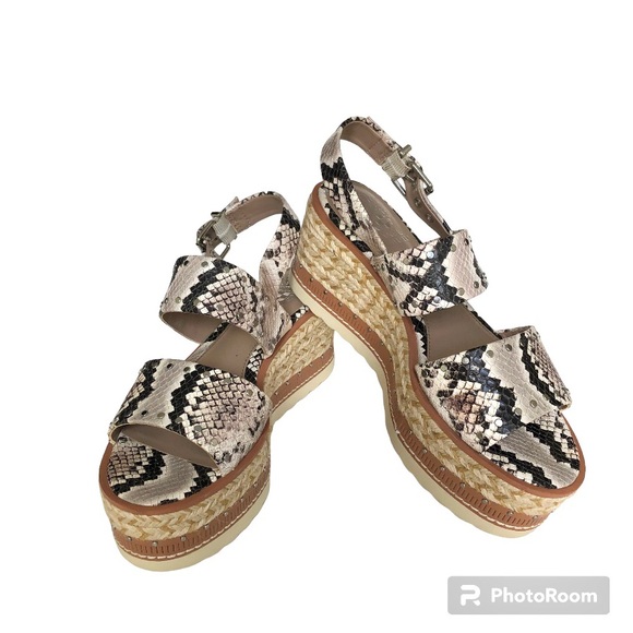 Vince Camuto Marsa Snakeskin Leather Studded Platform Sandals Women’s - Picture 1 of 12